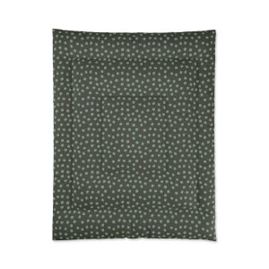 Dark Green Dotted Comfy Comforter